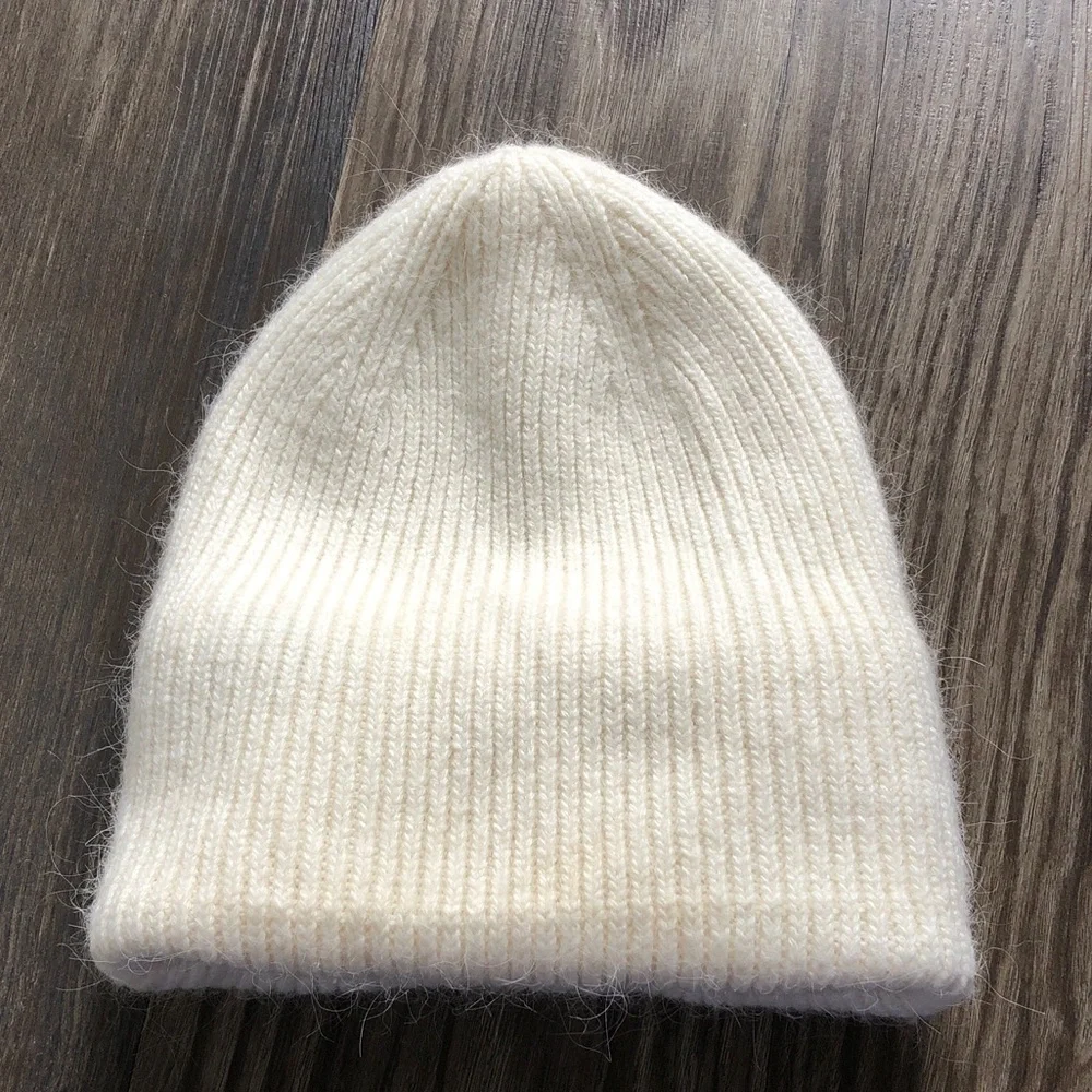 Billy Bamboo Angora Blend Beanie Hat Off White